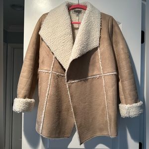 Urban Outfitters, Ecote - tan suede/faux fur jacket, size M